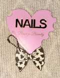 Cow Print Bow Nail-Saver Keyring