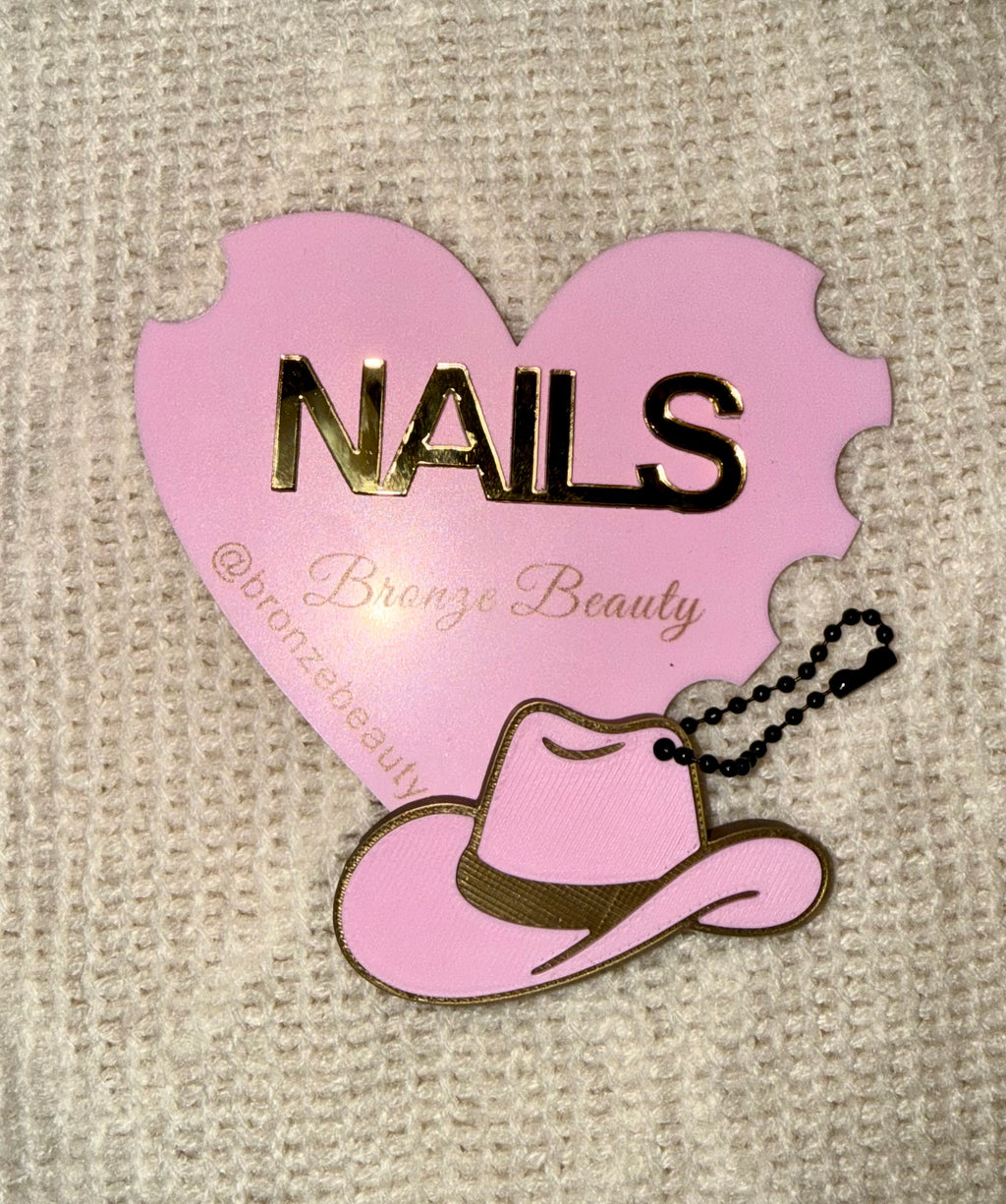 Pink Cowboy Hat Nail-Saver Keyring