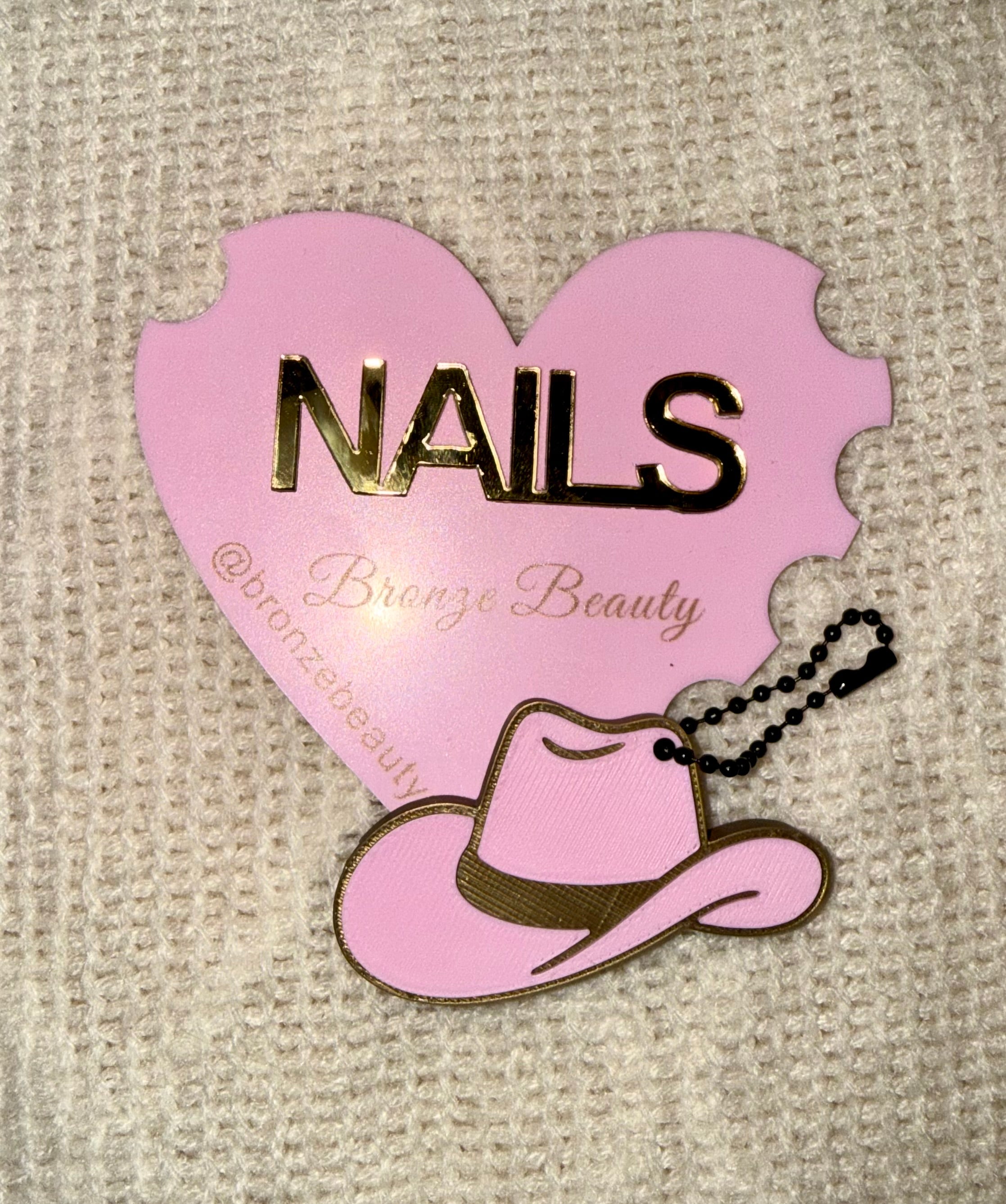 Pink Cowboy Hat Nail-Saver Keyring